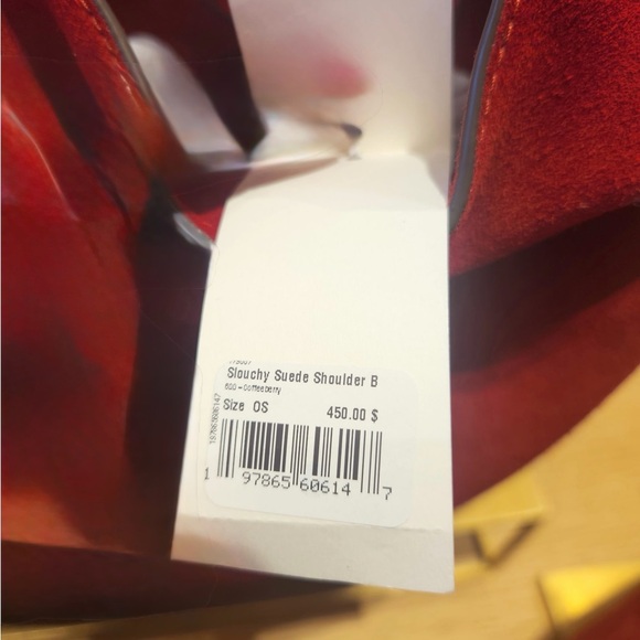 Authentic Tory Burch Slouch Suede Shoulder Bag Red - Picture 2 of 14